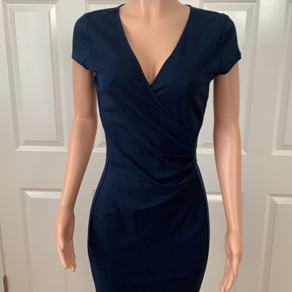 Navy Cris cross chest Dress